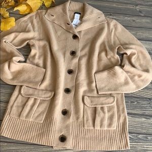 Jcrew Latte Mocha boyfriend Cardigan Sweater